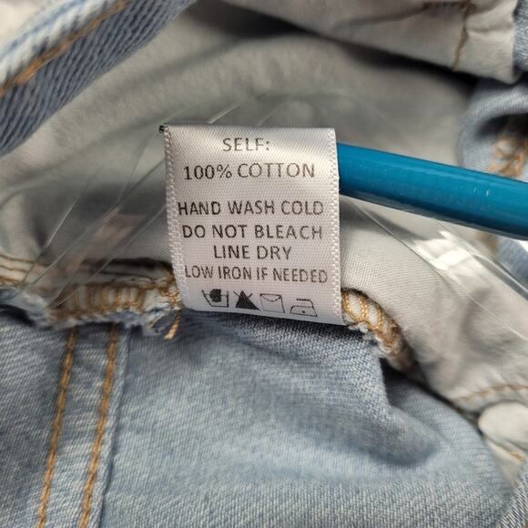 NWT Pitaya blue blush Colorblock Patchwork Fray HW Denim Jeans size Medium - Picture 16 of 16